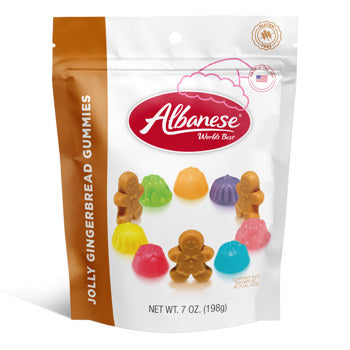 (S8-10) Xmas - Albanese Gummi Gusset Bag - Jolly Gingerbread - 7oz(198g) x 6 Units