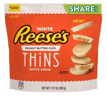 (S5-07) REESES White Peanut Butter Cup Thins SUB BAG- 7.37oz(209G) X 1 Unit