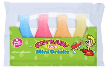 (S1-06) - Cry Baby Sour Mini Drinks (4 Pak) -1.36oz(39g) x 18 Units