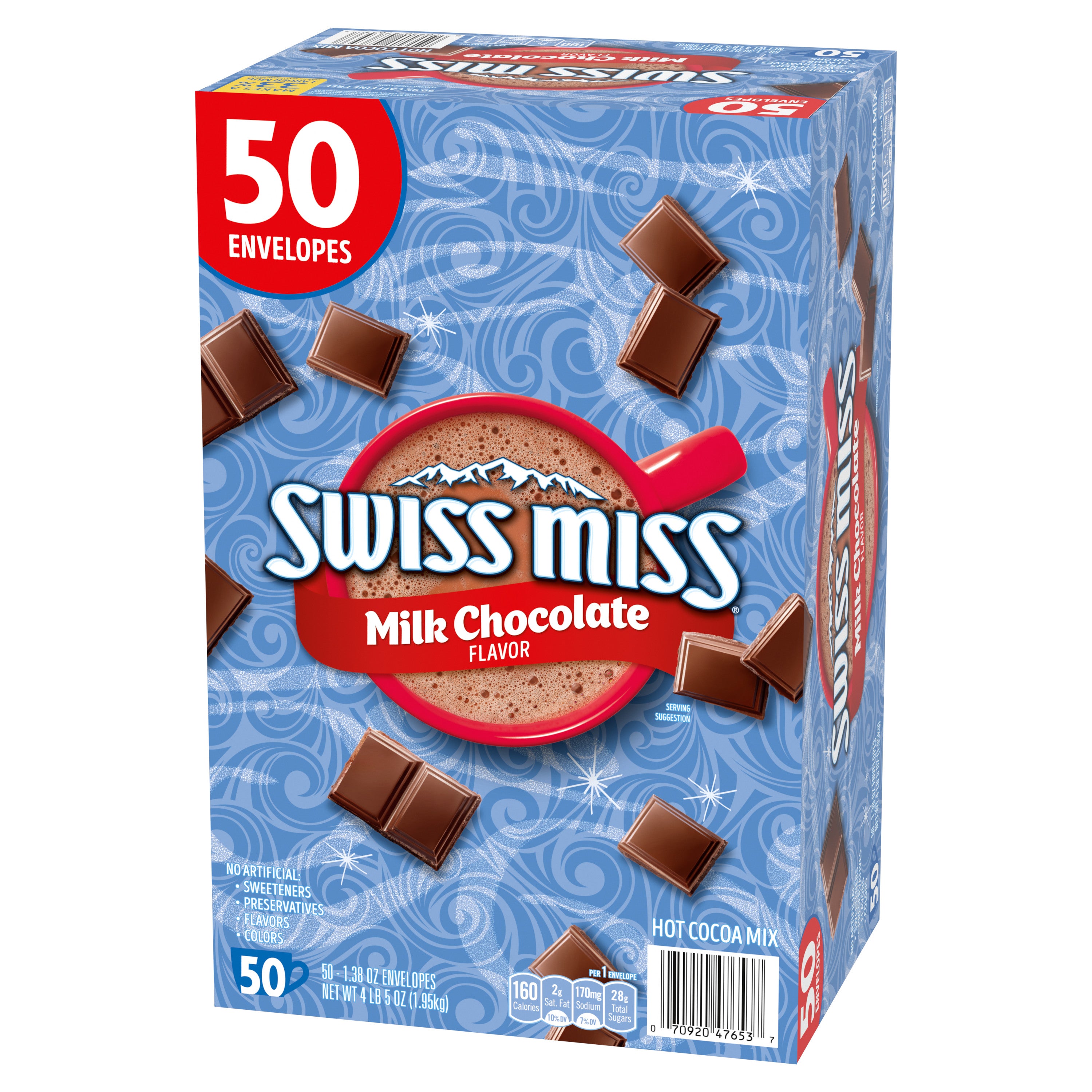 (S6-02) SWISS MISS Hot Cocoa Mix Milk Chocolate Envelopes - 50 Pieces x 39g - 1 Box