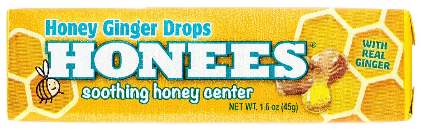 (S1-06) ITALY - Honees Sticks - Honey Ginger Liquid Cough Drops STICKS 1.6oz(45g) x 12 units