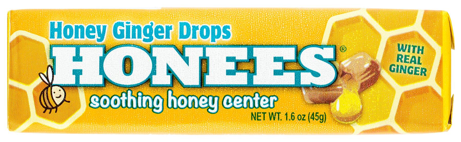 (S1-06) ITALY - Honees Sticks - Honey Ginger Liquid Cough Drops STICKS 1.6oz(45g) x 12 units
