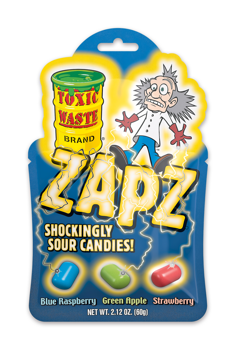 (S1-03) Toxic Waste Zapz Assorted Sour Candies - 2.12oz(60g) x12 Units