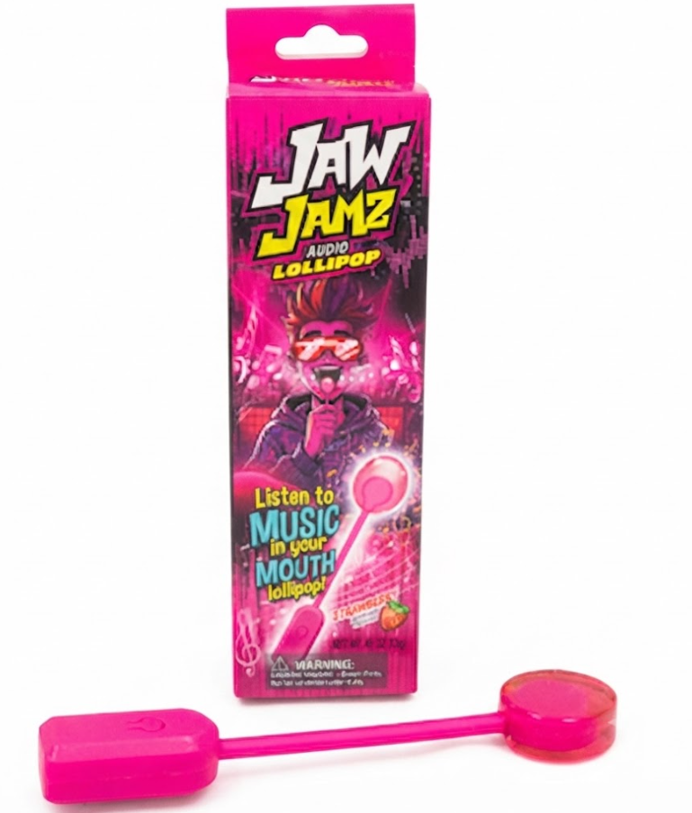 (S6-09) Jaw Jamz - Audio Lollipop - Strawberry 0.46oz (13g) x 12 Units