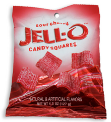 (S6-11) US - JELL-O Candy Squares - Sour Cherry 4.5oz (127g) x 12 units