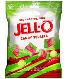 JELL-O Candy Squares - Sour Cherry LIME 4.5oz (127g) x 12 units