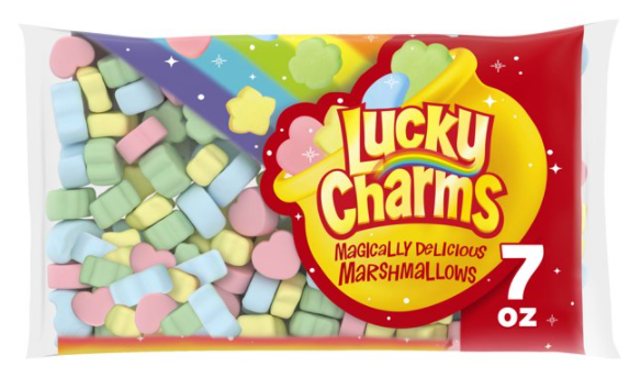 (S1-02) Single - Bags - Jet-Puffed Lucky Charms Shaped Magically Delicious Marshmallows, 7 oz (198g) x 1 Bag