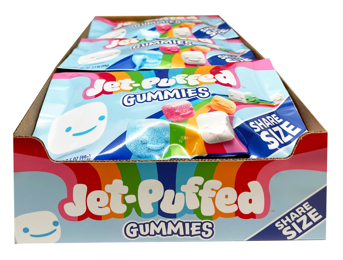 (S1-08)  Brazil - Jet-Puffed Gummy Share Size Bag 3.5oz (99g) x12 Units