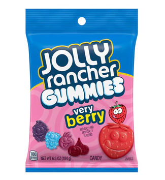 (S6-06) Us - Jolly Rancher Gummies - Very Berry Peg Bag 6.5 oz  x 12 units