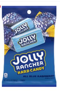 (S6-06) CANADA - Jolly Rancher Hard Candy - Blue Raspberry  Peg Bag - 6.5oz (184g) x 12ct