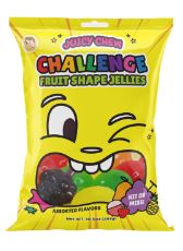 (S5-03) China - Juicy Chew Challenge Fruit Shape Jellies Peg Bag - 9.85oz (279g) X 30 Units