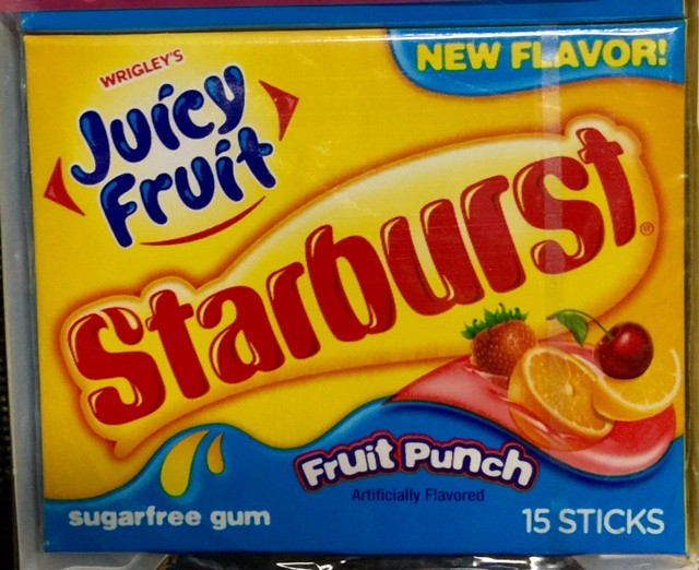 Wrigley Slim Pak Juicy Fruit Starburst - Fruit Punch x 10 units