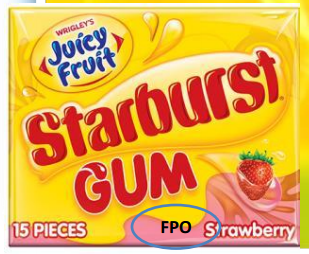 (S1-06) US - Gum - Wrigley Slim Pak Juicy Fruit Starburst - Strawberry 10 units