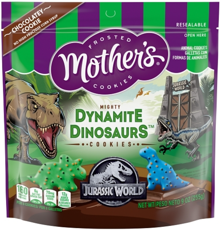 (S6-07)  US - Mother Cookies - Jurassic World - Dynamite Dinosaurs 9oz (255g) x 12 Units