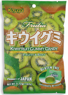 (S6-09) Japan - KASUGAI - KIWI GUMMY PEG BAG 3.77oz (107g) x 24 Units