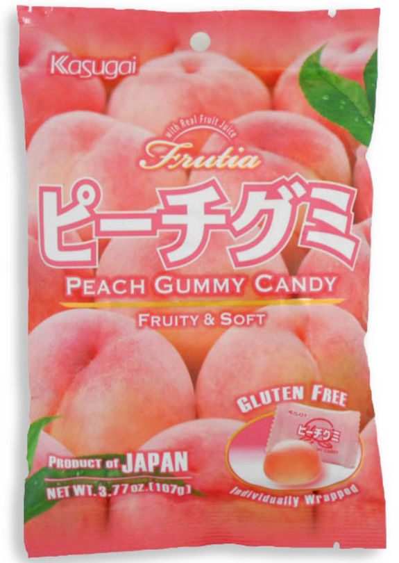 (S7-05) Japan - KASUGAI -  PEACH GUMMY PEG BAG 3.77oz (107g) x 24 Units