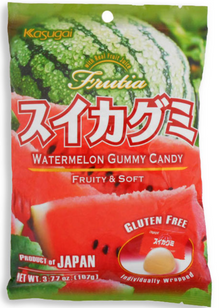 (S6-09) Japan - KASUGAI - WATERMELON GUMMY PEG BAG 3.77oz (107g) x 24 Units