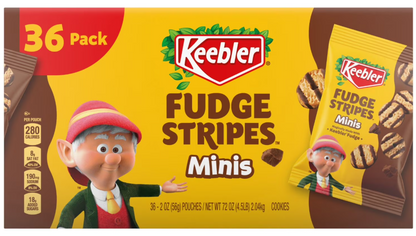 6 Units x Bundle -  Keebler Mini Fudge Stripe Cookies 2oz (56g)