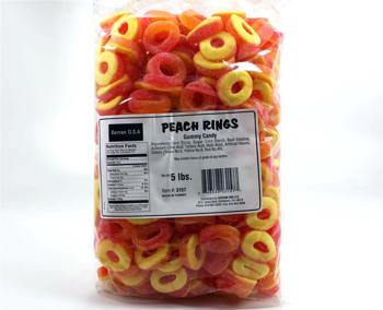 (S3-02) Turkey - Bulk Kervan Gummy Peach Rings 5lb (2.27kg) X 1 Bag