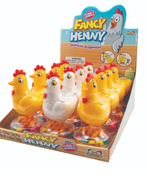(S1-02) CHINA - Kidsmania Fancy Henny Dubble Bubble Dispenser  0.53oz x 12 Units