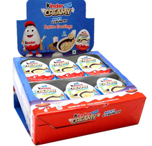 (S2-02) Box - INDIA - Kinder Creamy - Milky and Crunchy - Festive Greetings 19g x 24 units (Best Before April 13, 2026)