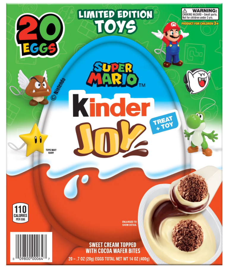 (S1-06) Kinder Joy White Chocolate Surprise Egg - Super mario 0.7oz (20g) x 20 Eggs