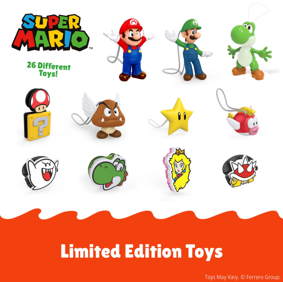 (S1-06) Kinder Joy White Chocolate Surprise Egg - Super mario 0.7oz (20g) x 20 Eggs