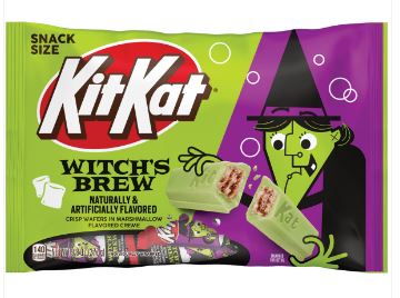 (S9-02) Halloween - Single KIT KAT Marshmallow Witch's Brew Crisp Wafers Creme Snack Bag - 9.8oz(278g) x 1 Unit