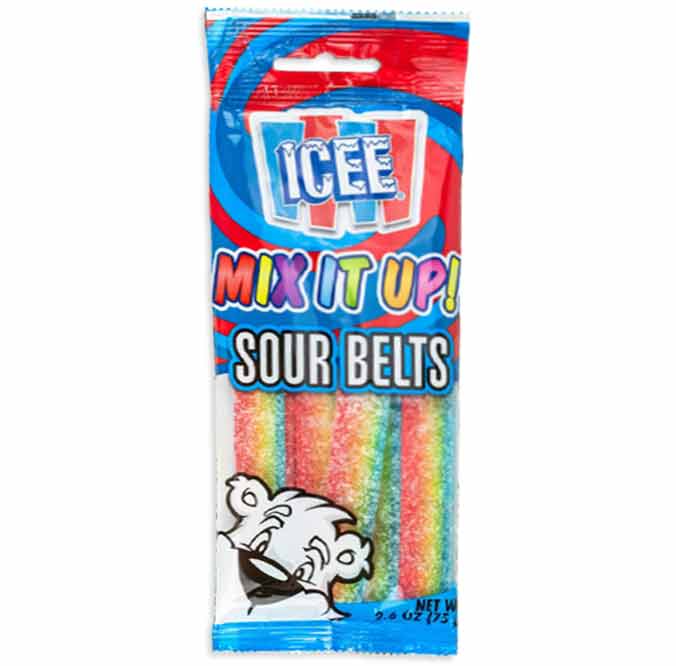 (S6-04) SPAIN - KoKo ICEE Sour Belts Peg Bag 2.64oz x 20 units