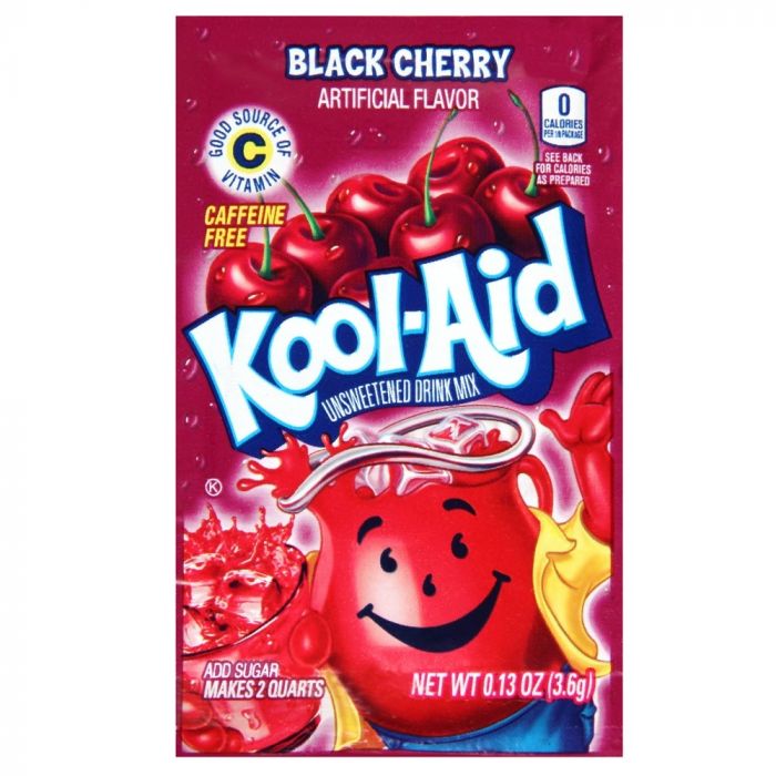 (S1-07) Box - US - Kool-Aid unsweetened 2QT - Black Cherry x 48 units - SugarMarket.ca