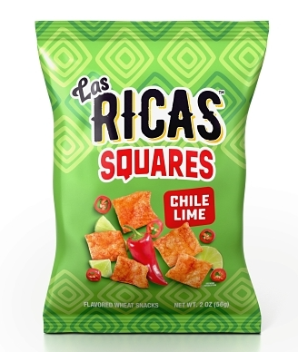 (S6-12) US - CHIPS - Las Ricas - Chile Lime Squares 2oz (56g) x 6 Units