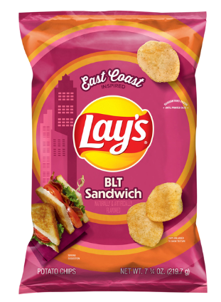 (S1-02) SINGLE - CHIPS - Lays - BLT Sandwich 7.75oz (219g) x 1 Bag (chips bags may be deflated during shipping)