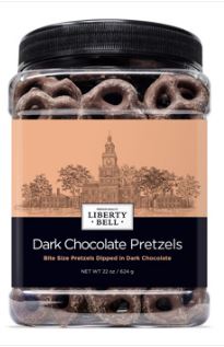 (S4-02) Liberty Bell DARK Chocolate Pretzels - 22oz (624g) x 1 Unit