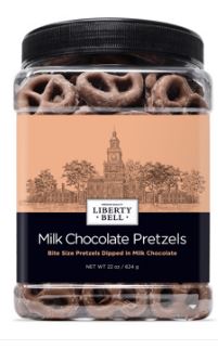 (S4-02) Liberty Bell Milk Chocolate Pretzels - 22oz (624g) x 1 Unit