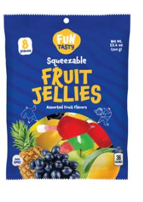Liberty Funtasty Squeezable Jelly Candy Assorted Flavors 8pk Bag - 12.6oz (357g) x 30 Units