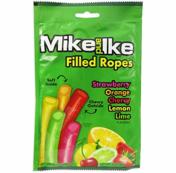(S6-03) MEXICO - MIKE & IKE Licorice ROPES Pouch - 3oz X 12  Units