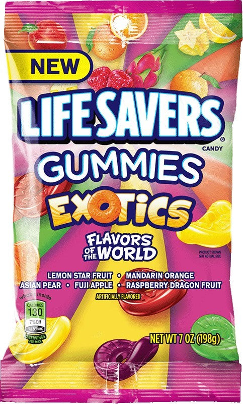 (S6-08) Box - US - Peg Bag - Lifesavers GUMMIES - Exotics 7oz (198g) x 12 units