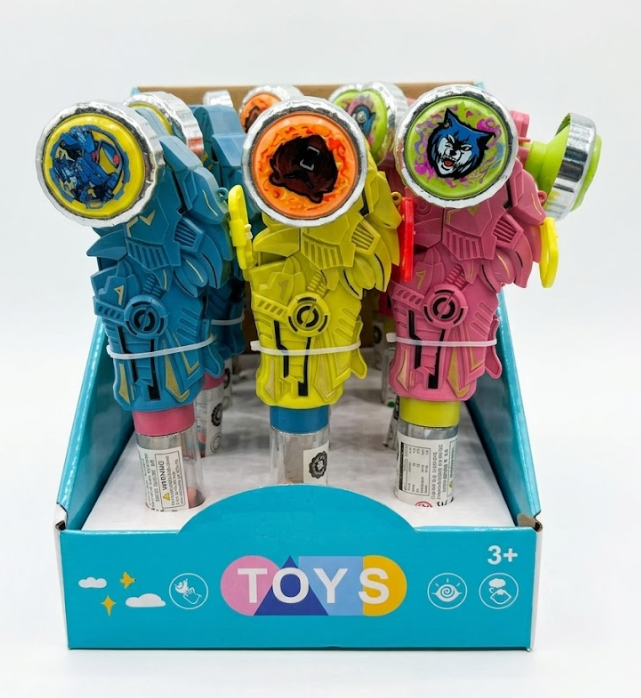 (S9-05) Letime Candy Toy - Light Up Dino Gyro With Hard Candy x 12 units