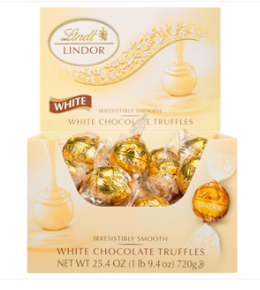 (S2-02) Lindt LINDOR White Chocolate Candy Truffles 60CT BOX - 25.4 oz (720g)