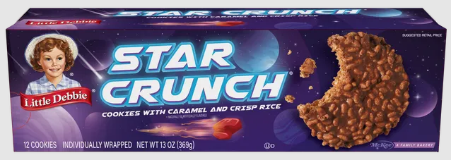 (S2-07) Little Debbie - Star Crunch (12 Cookies) 13oz (369g) x 1 Box (Best Before - April 19 or After ,2026)