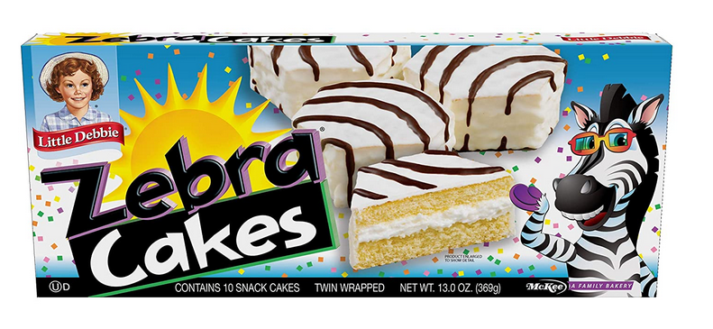 (S2-07) Little Debbie - Zebra Cakes (10 Snack Cakes) 13oz (369g) x 1 Box (Best Before - April 6 or after ,2026)