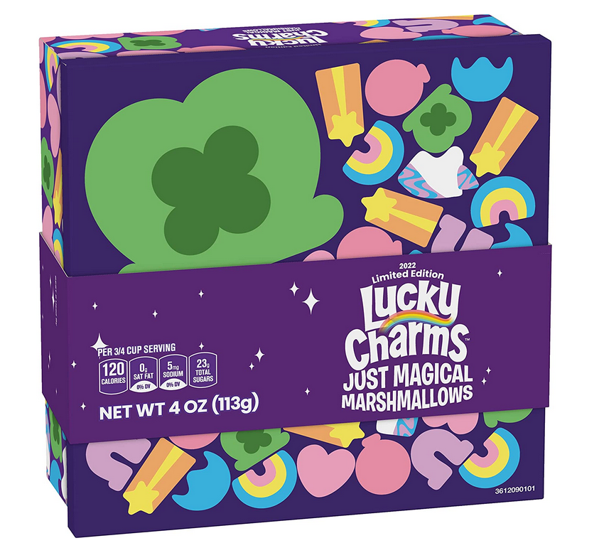 SINGLE - Lucky Charms Just Magical Cereal Marshmallows - 2022 Limited Edition 4 OZ (113g) x 1 unit (Limited 6 Boxes per Store)