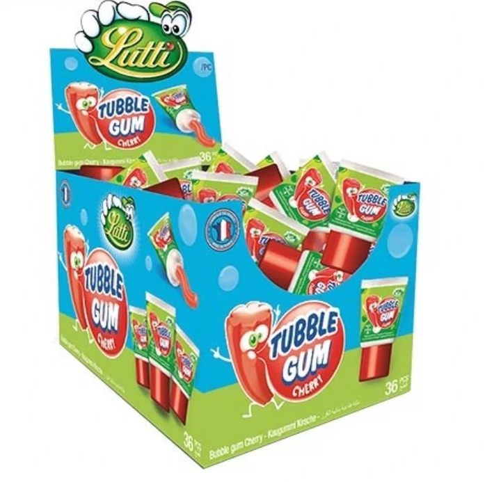 (S6-14) France - LUTTI - Tubble Gum - Cherry 35g x 36 Units