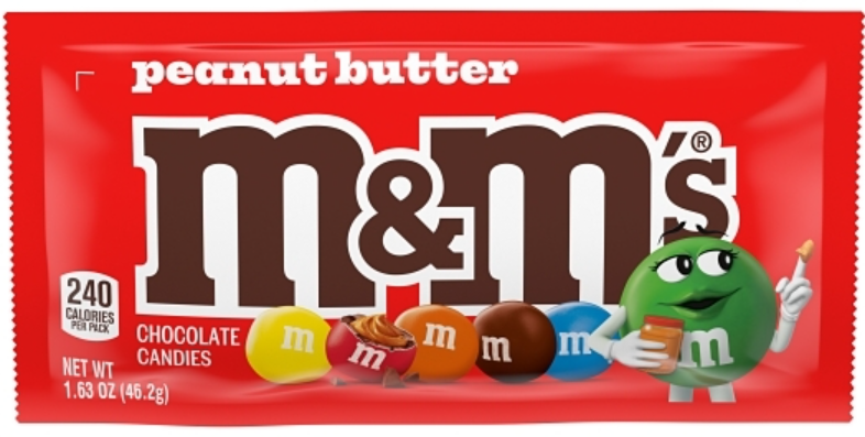 (S2-03) US - M&M - Peanut Butter 1.63oz (46.2g) x 24 Units