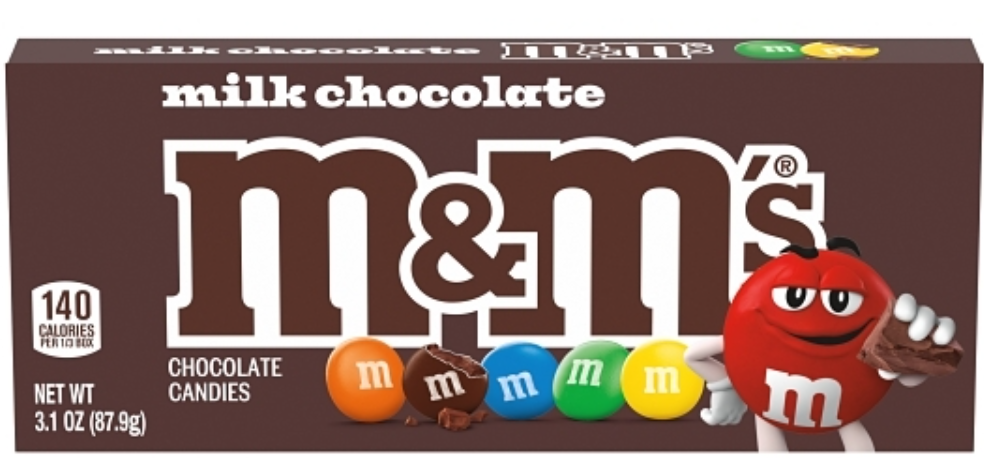 (S2-03) US - Theater Box - M&M - Milk Chocolate 3.1oz (87.9g) x 12 Units