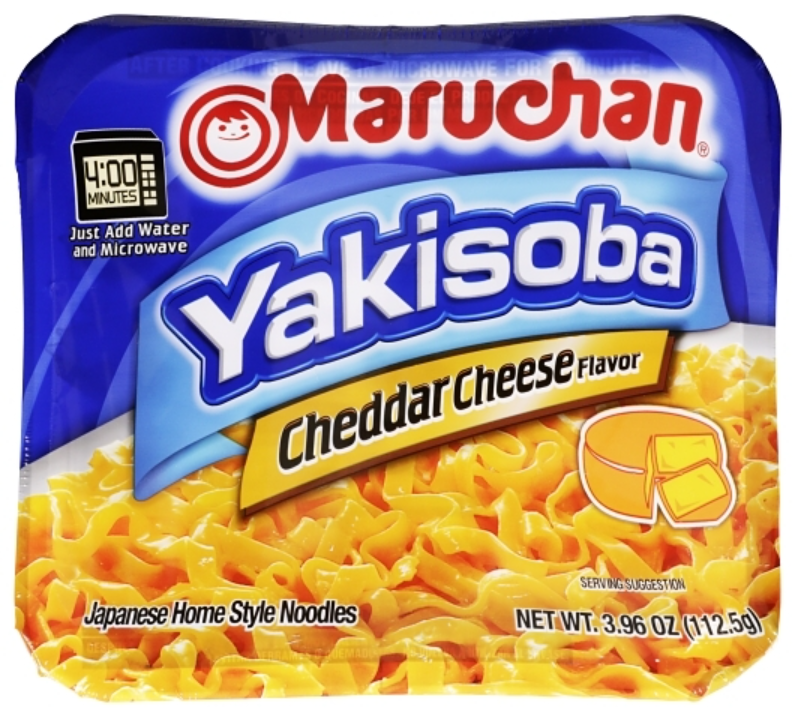 (S6-12) Us - Noodles - Maruchan - Yakisoba - Cheddar Cheese 3.96oz (112.5g) x 8 Units