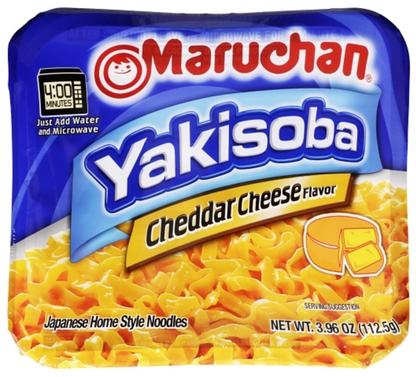 (S6-12) Us - Noodles - Maruchan - Yakisoba - Cheddar Cheese 3.96oz (112.5g) x 8 Units