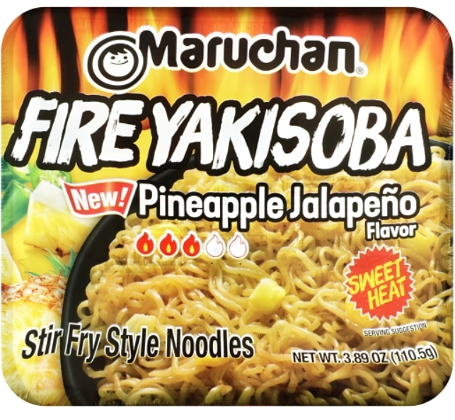 (S6-12) Us - Noodles - Maruchan - Yakisoba - Pineapple Jalapeno 3.89oz (110.5g) x 8 Units
