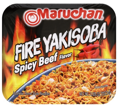(S6-12) Us - Noodles - Maruchan - Yakisoba - Spicy Beef 3.99oz (113.3g) x 8 Units