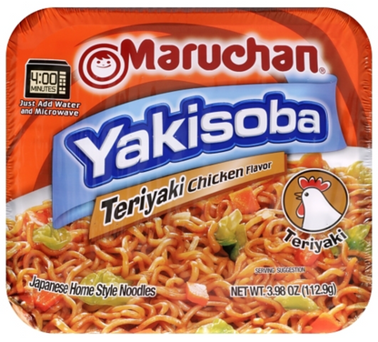(S6-12) Us - Noodles - Maruchan - Yakisoba - Teriyaki Chicken 3.98oz (112.9g) x 8 Units